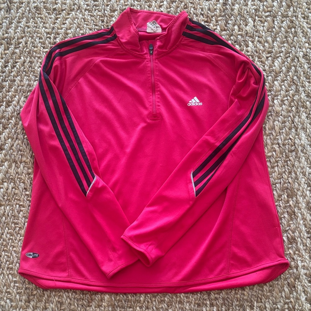 Adidas Women CLIMALITE 1/4 Zip Long Sleeve Top